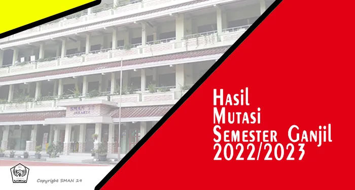 PENGUMUMAN HASIL SELEKSI SISWA MUTASI SEMESTER GANJIL