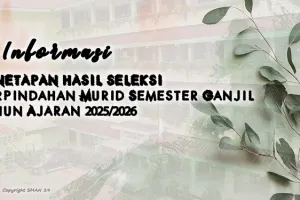 PENGUMUMAN PENETAPAN HASIL SELEKSI PERPINDAHAN PESERTA DIDIK SEMESTER GANJIL TAHUN PELAJARAN 2025  2026